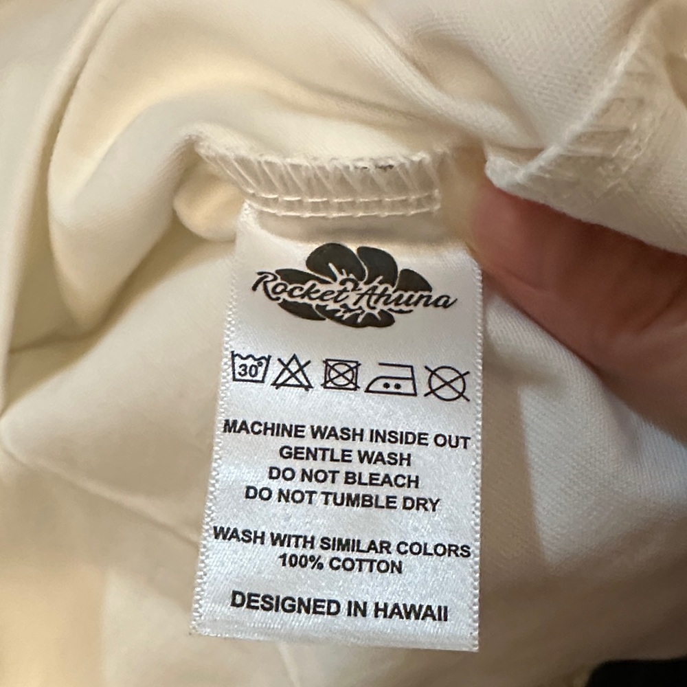 Rocket Ahuna White Lei Hulu Unisex Shirt in Size S - Picture 8 of 8